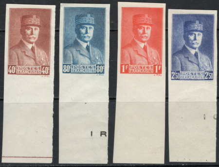 N°470 à 473 Maréchal Pétain, les 4 valeurs bdf, ne