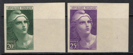 N°730 et 731 Marianne de Gandon, les 2 valeurs bdf