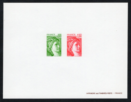 N°1970 Sabine 0,80 + n°1972 Sabine 1,00 épreuve de