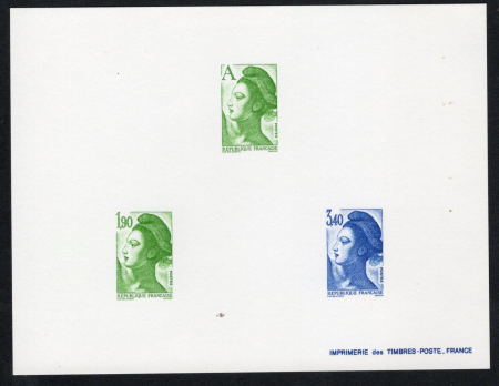 N°2423 à 2425 Liberté  épreuve de luxe collective,