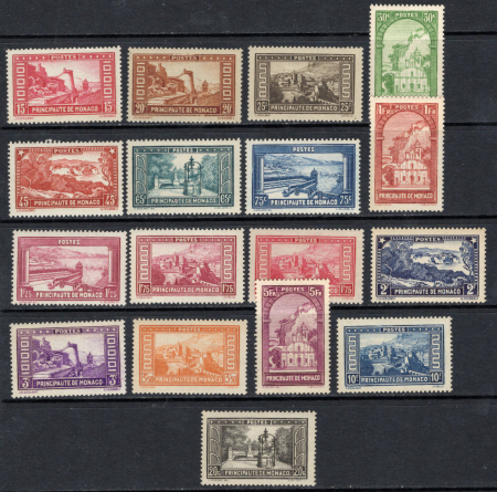 N°119 à 134 Paysages, les 17 valeurs, neufs **, TB