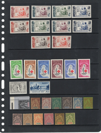 Croix-rouge  6 valeurs TOM non dentelées, neufs **