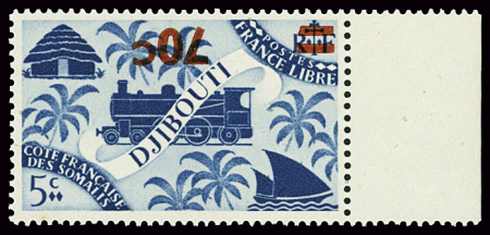 N°256a, variété surcharge renversée, neuf **, TB