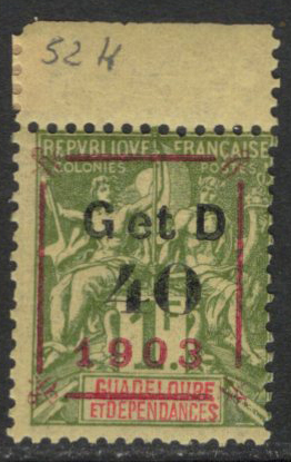 N°52H 40c sur 1f olive (type ee), neuf **, TB