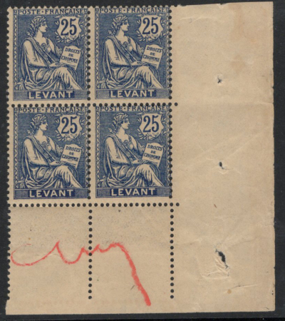 N°24 25c Mouchon, en bloc de 4, cdf, neufs **, TB