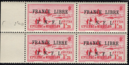 N°264, variété avec un ex "F" sans barre médiane d