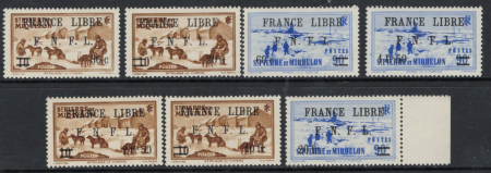 N°274/280 France Libre 7 valeurs, neufs **, TB