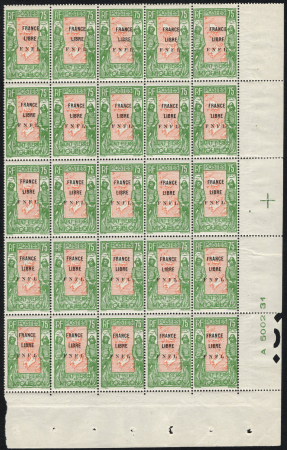 N°286 75c France Libre feuille de 25 timbres, neuf