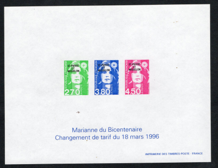 N°627 + n°630/631 Marianne de Briat bloc gommé col