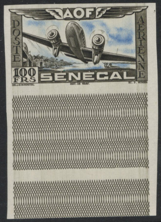 POSTE AERIENNE N°30 essai non dentelé noir et bleu