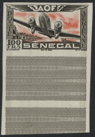 POSTE AERIENNE N°30essai non dentelé noir et orang