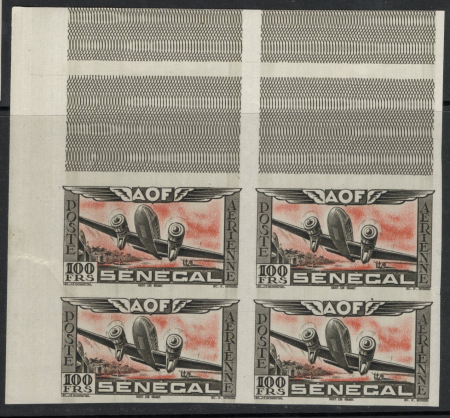 POSTE AERIENNE N°30essai non dentelé noir et orang