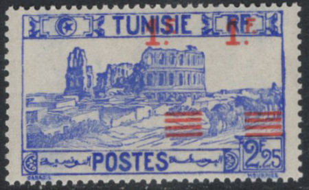 N°226b variété double surcharge, neuf **, TB. sign