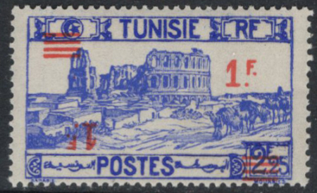 N°226c variété double surcharge dont une renversée