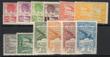 POSTE AERIENNE 12 valeurs, neufs **, TB