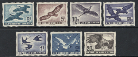 POSTE AERIENNE N°54 à 60 Oiseaux 7 valeurs, neufs 