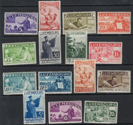 N°259 à 273 Secours aux intellectuels 15 valeurs, 