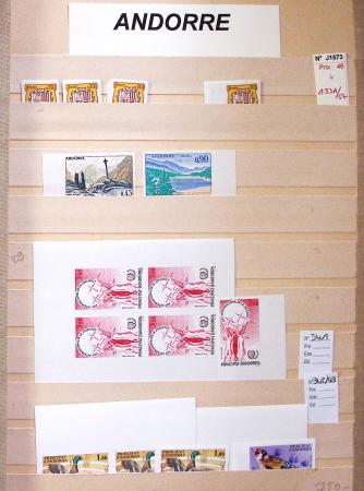 Andorre, Stock de NON DENTELES, toutes périodes pa