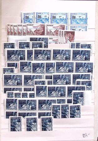 Petit stock d'Algérie, Maroc et Tunisie, timbres s