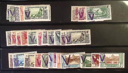 Lot de 32 timbres Poste et PA période 1927-41 surc