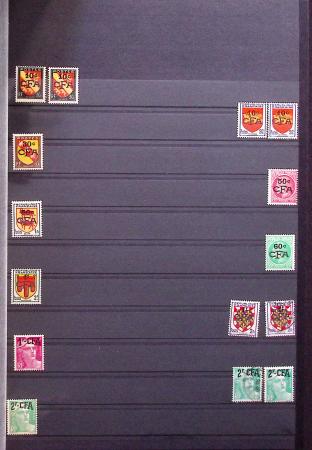 Collection de CFA, dont qqs multiples obl ou avec *, ND (Bande D