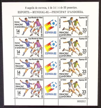 N°149A Espana 82, feuillet de 4 triptyques SANS LE