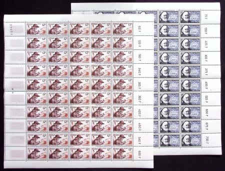 N°1055 à 1058 Inventeurs et Savants célèbres, FEUI