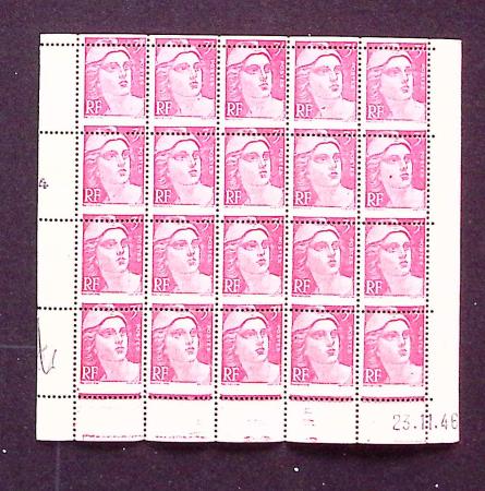 N°716 Gandon,  3f. rose, PIQUAGE à CHEVAL, BLOC de