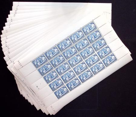 N°497/498 Secours National, N°497 22 FEUILLES de 2