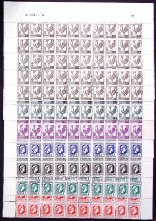 N°630 à 648 la série en PANNEAUX de 50 haut de feu