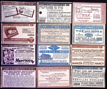 Lot de 129 couvertures de carnets publicitaires, l