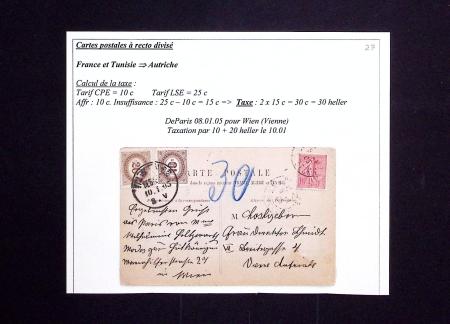 N°129 obl. Paris 8/1/05 s. CP à recto divisé, non 