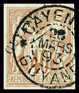 N°13 40c rouge orange, avec belle oblitération du 26