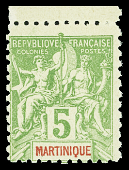 N°44 5c. vert-jaune, variété Dentelé 11, BdF, neuf