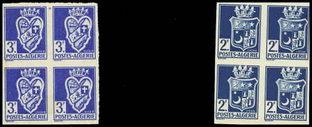 N°179f + 181d, armoiries de villes, variété non dentelées