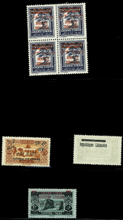 N°84c 0pi 10violet, surcharge renversée, bloc de 4,