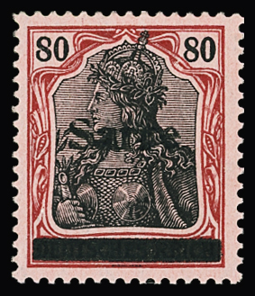 N°16 80p. rouge et noir sur rose, neuf *, TB, R (tirage