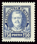 N°118b 1f50 outremer, variété impression recto-verso,