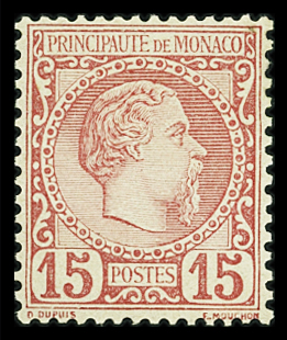 N°5a 15c. rose rouge vif, neuf **, bien centré, TB
