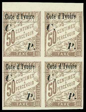 COLIS POSTAUX N°18 50c. lilas, en BLOC de 4, BdF, TB