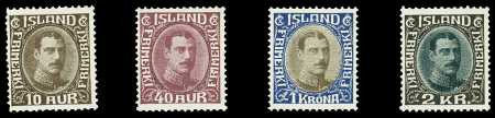 N°148 et 150/52 : Type Christian X, N°150 infime adh.,