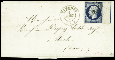 N°14Ai 20c. bleu noir, bdf avec FILET d'ENCADREMENT,