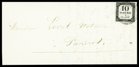 N°1 10c. noir Litho, obl. CàD T22 de MARTIGNY-LES-GERBONVAUX