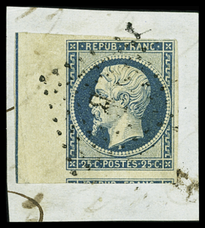 N°10b 25c. bleu, BdF avec FILET d'ENCADREMENT, obl.