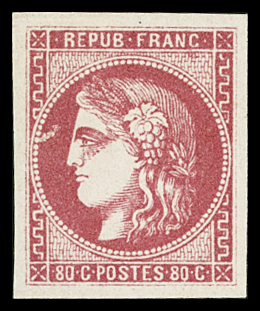 N°49 80c. rose, variété chenille face à l'oeil, neuf