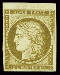 N°1a 10c. bistre-brun, petit BdF, neuf *, TTB. Signé