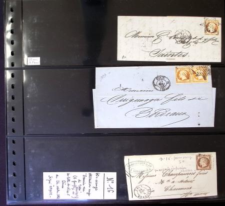 Lot de 46 lettres, devants ou fragments avec n°16 40c.