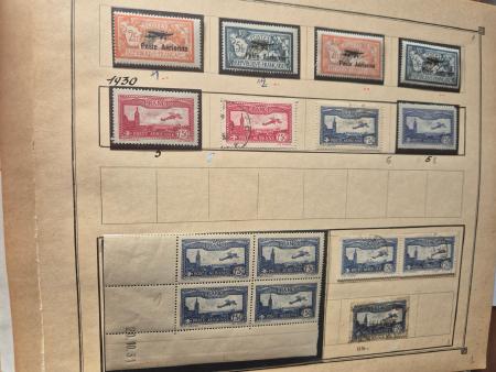 1927-2000, Collection POSTE AERIENNE sur feuilles d'album,