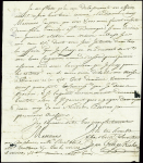 Lettre avec marque manuscrite "Curacao" pour Borde
