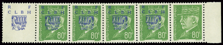 DECAZEVILLE N°12 80c vert non émis, libération Decazeville surchargé